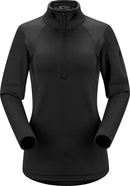 144613 Arc'teryx Women's Rho AR Zip Neck Shirt Black Size Small - Brand New