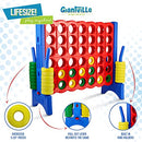 GIANTVILLE GIANT 4 IN A ROW CONNECT GAME 4 FEET WIDE BY 3.5 FEET TALL - Blue/Red - Like New