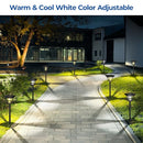 CINOTON RGBCW SOLAR PATHWAY OUTDOOR LIGHTS, 3 LIGHTING MODES, 8 PACK - MULTI - Like New