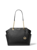 MICHAEL KORS JACQUELYN MEDIUM CHAIN TOTE GOLD -TONE HARDWARE/BLACK - Like New