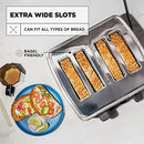 CRUX 4-SLICE TOASTER WITH EXTRA WIDE SLOTS & 6 SETTING SHADE CONTROL - BLACK - Like New