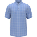 PGA TOUR GOLF PRINTED PLAID POLO - SIZE: MEN L - PLAID BLUE - Brand New