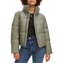 LEVI'S WOMENS LEVI'S WOMEN'S VEGAN LEATHER QUILTED SHORTY PUFFER - Sage - XL - Brand New