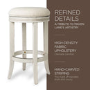 MAVEN LANE ROUND BACKLESS SWIVEL KITCHEN COUNTER STOOL 26"H, WHITE OAK - Like New