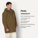 AEMN16508F25 Amazon Essentials Modern Oversized Military Parka Men L Dark Brown - Brand New