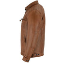 VL550BR VANCE LEATHER MEN'S CAFE RACER WAXED LAMBSKIN LEATHER JACKET MEDIUM - Brand New