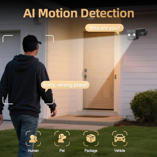 PM POPMAKE SOLAR SECURITY CAMERAS WIRELESS OUTDOOR 2K BATTERY CG6T - BLACK - Like New