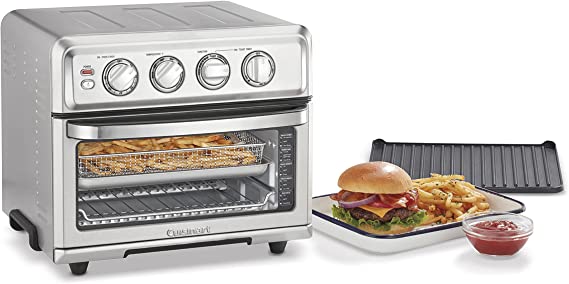 Cuisinart Air Fryer Toaster Oven Bake Grill Broil 8-1 Oven TOA-70 - Silver - Brand New