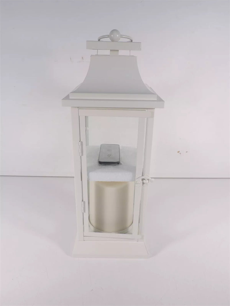 LUMINARA FLAMELESS IVORY PILLAR CANDLE OUTDOOR LANTERN 16" - IVORY - Like New