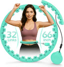JLOIBAO WEIGHTED HULA CIRCLE WEIGHT LOSS Infinity Fitness Hoop Plus Size - CYAN - Like New