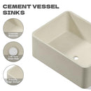 Concrete Rectangular Vessel Sink - 16"X12" Above Counter Bowl, Beige-Gray - Like New