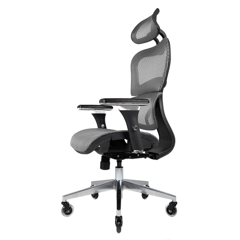 NOUHAUS ERGO3D OFFICE CHAIR LUMBAR SUPPORT MESH 4D ADJUSTABLE ARMREST - GRAY - Like New