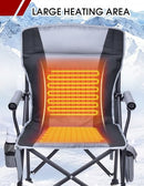 DOCUSVECT HEATED CAMPING CHAIR BACK SEAT 3 HEAT LEVELS FOLDING CHAIR - GRAY - Like New