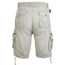 GALAXY BY HARVIC MENS CARGO SHORTS BELTED COTTON TWILL FLAT - SIZE: 30 - STONE - Brand New