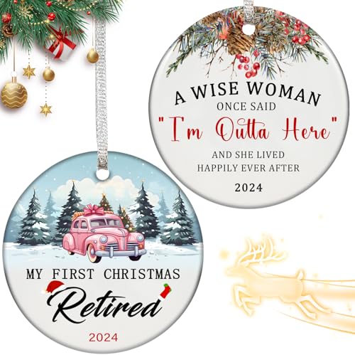 Christmas Retirement Gifts for Women 2024 Double Side Xmas Tree, Gift Box - Like New