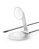 ANKER WIRELESS CHARGER POWERWAVE MAGNETIC 2-IN-1 STAND CABLE A25611Y1 - WHITE - Like New