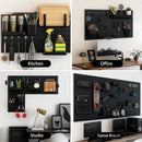 SURIYTIM BLACK PEGBOARD COMBINATION KIT WALL ORGANIZER 24X24INCH - BLACK - Like New