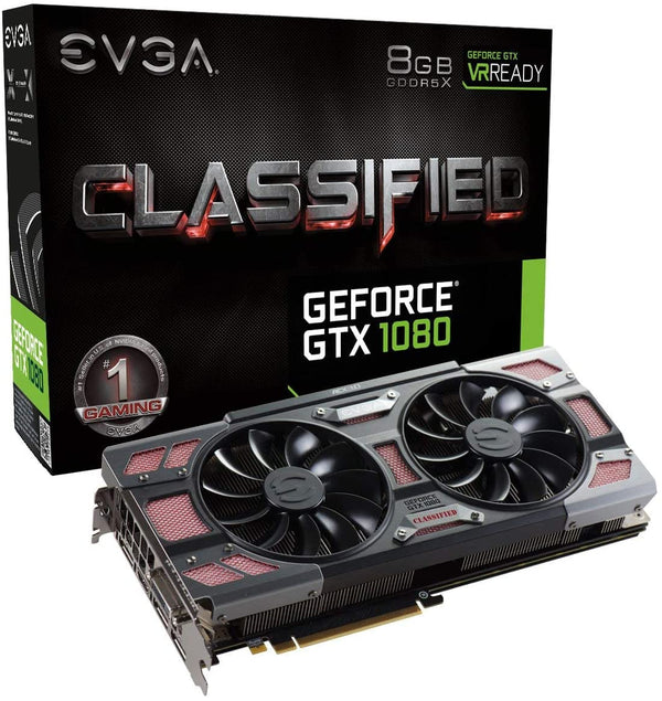 EVGA GeForce GTX 1080 8GB CLASSIFIED ACX 3.0 RGB LED GAMING 08G-P4-6386-KR Like New