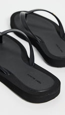 162307 TORY BURCH WOMEN'S KIRA PADDED FLIP FLOPS SIZE: WOMEN 9 - PERFECT BLACK - Like New
