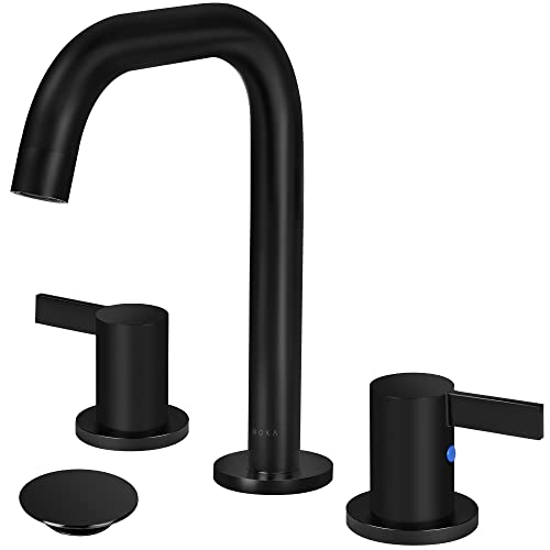 SOKA 8-16" WIDESPREAD BATHROOM FAUCET 2 HANDLES MATTE BLACK - Scratch & Dent