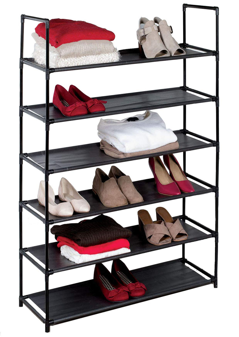 AMERICAN DREAM HOME GOODS ORGANIZER 6 TIER SHOE RACK 6940-BK - BLACK - Like New