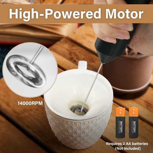 YSSOA ELECTRIC MILK FROTHER BATTERY AUTOMATIC FOAM WHISK MIXER - BLACK - Like New