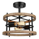 Lakumu 2-Light Retro Semi Flush Mount Ceiling Light Fixture,JC2758.2WD - OAK - Like New