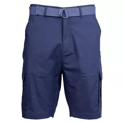 GALAXY BY HARVIC MEN'S RIPSTOP CARGO SHORTS WITH BELT - SIZE: MEN 32 - NAVY - Brand New