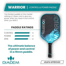 Diadem Warrior Pickleball Paddle, USAPA Approved, Taper Tech Grip, Teal - Brand New