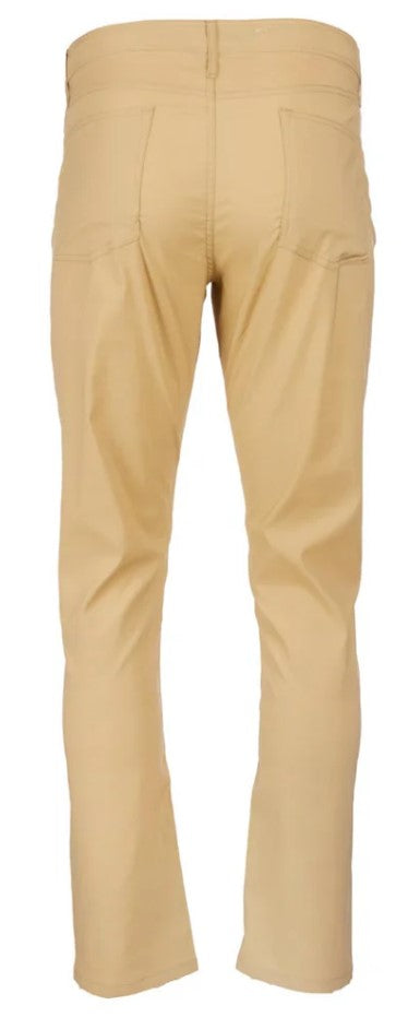 CHAPS MEN'S PERFORMANCE 5 POCKET PANTS - SIZE: MEN 34X32 - KHAKI - Brand New