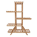 Saim 5-Tier Wooden Plant Stand Shelf Flower Pot Rack Holder - Brown - Brand New