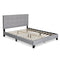 FURINNO LAVAL BUTTON TUFTED UPHOLSTERED PLATFORM BED FRAME, QUEEN, GLACIER.GRAY - Like New