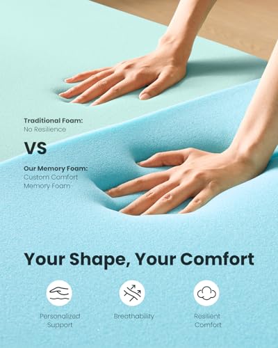 Dreamsmith 3 Inch Gel Memory Foam Mattress Topper, Queen - Blue - Like New