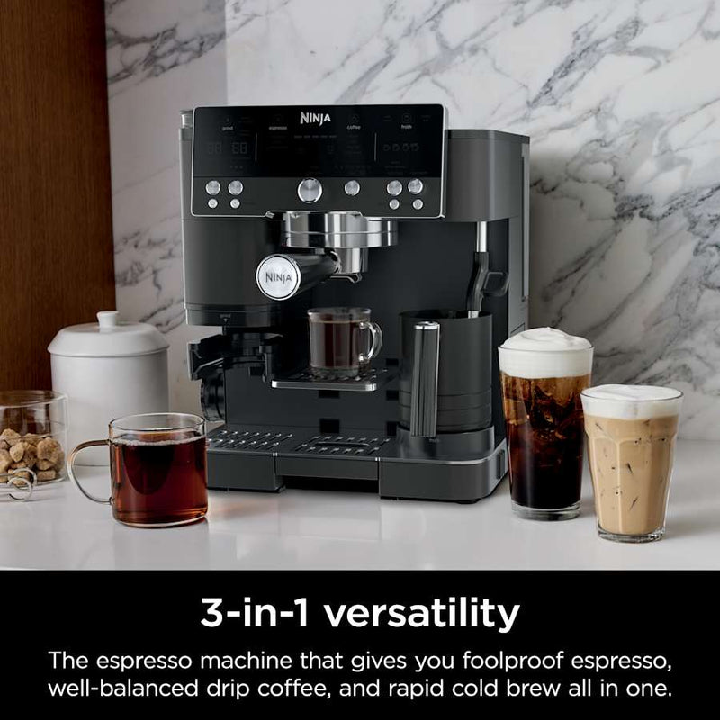 NINJA LUXE CAFÉ PREMIER 3 IN 1 ESPRESSO DRIP COFFEE COLD BREW - MIDNIGHT BLACK - Like New