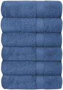 SIMPLE ELEGANCE 6-PACK PLUSH BATH TOWEL SET (27X52 INCH) - BLUE - Brand New