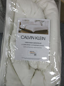 CALVIN KLEIN 3 PIECE QUEEN COMFORTER SET 92X96 4.78 LBS 100 COTTON - WHITE - Like New