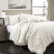 LUSH DECOR RAVELLO PINTUCK SET LUXE 5 PIECE TEXTURED BEDDING QUEEN - WHITE - Brand New