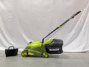 SUN JOE MJ401C-PRO 14" 28V CORDLESS PUSH LAWN MOWER W/REAR DISCHARGE CHUTE GREEN - Like New