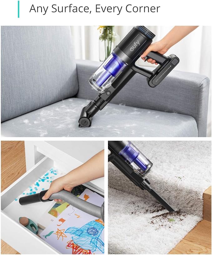 Eufy by Anker, HomeVac S11 Go Cordless Stick Vacuum Cleaner Lightweight- BLACK Like New