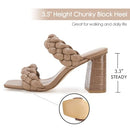 D3Y023KQ70 SYKTKMX Women’s Sandals Backless Square Open Toes Size 7 KHAKI - Like New