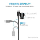 ANKER [5-PACK] POWERLINE MICRO USB - SAMSUNG NEXUS LG ANDROID - BLACK - Like New
