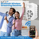 PYLEUSA BLUETOOTH INDOOR OUTDOOR SPEAKERS PAIR - WHITE - Like New