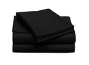 LUXURY HOME 4-PIECE 1800 THREAD COUNT MICROFIBER SHEET SET - BLACK SOLID - QUEEN - Brand New