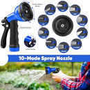 GAGALUGEC GARDEN HOSE 50FT STAINLESS STEEL METAL HOSE 10 FUNCTION NOZZLES BLUE - Like New