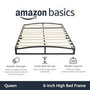 AMAZON BASICS METAL PLATFORM BED FRAME WITH WOODEN SLATS - 06PBECBF-QQ - BLACK - Like New