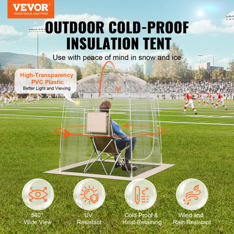 VEVOR SPORTS TENT 1 PERSON, INSTANT TENT SHELTER WEATHERPROOF POD  - TAN - Like New