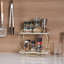 YURONG 2-Tier Bathroom Counter Organizer, Vanity Trays Space Saving - Golden - Brand New