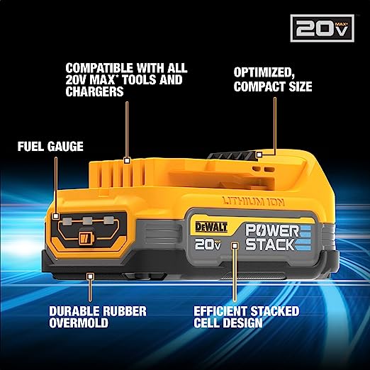 DEWALT 20V MAX POWERSTACK COMPACT BATTERY 2 PACK DCBP034-2 - Yellow Like New