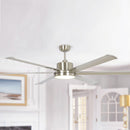 PARROT UNCLE 65" NICKEL ALUMINUM 6-BLADE LED CEILING FAN - BRUSHED NICKEL - Like New