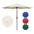 YSSOA 9' PATIO UMBRELLA OUTDOOR TABLE MARKET YARD UMBRELLA 8 STURDY RIBS, BEIGE - Like New